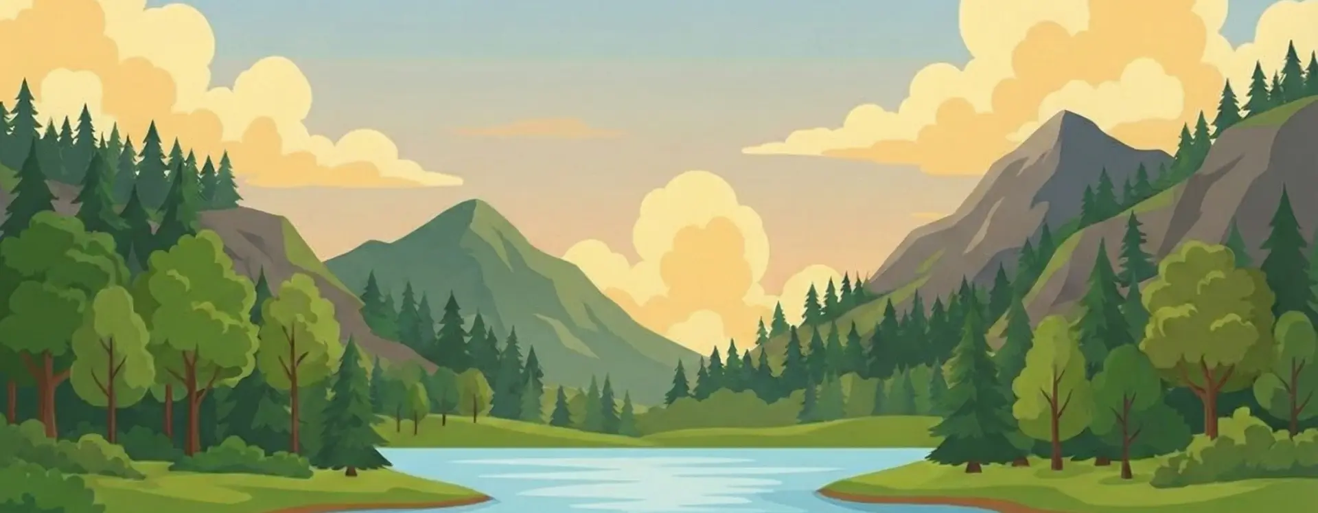 Rzeka oraz krajobraz łąk na stronie żłobka kraków