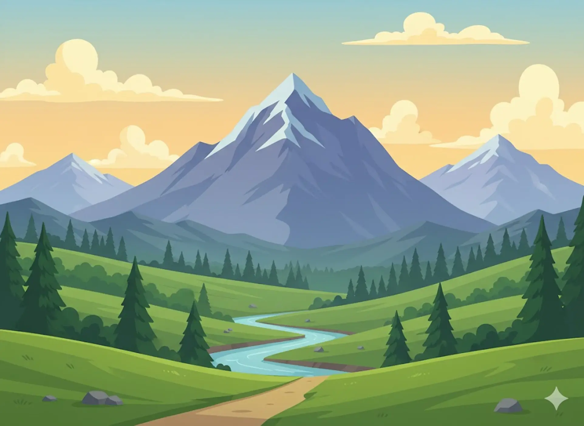 Tło sekcji przedtawiające góry na stronie przedszkola w krakowie